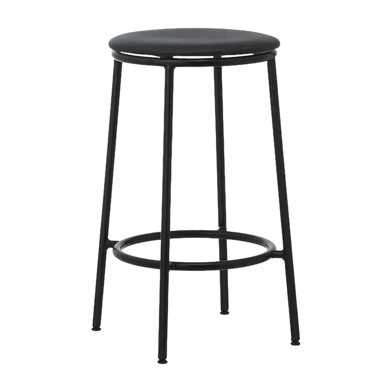 Tabouret de bar en cuir noir et acier noir 65 cm Circa Ultra Leather noir Ultra 41599 - Normann Copenhagen