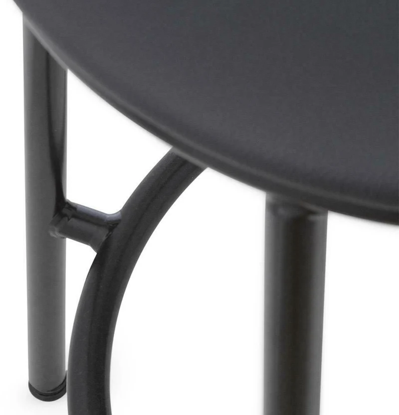 Tabouret de bar en cuir noir et acier noir 65 cm Circa Ultra Leather noir Ultra 41599 - Normann Copenhagen