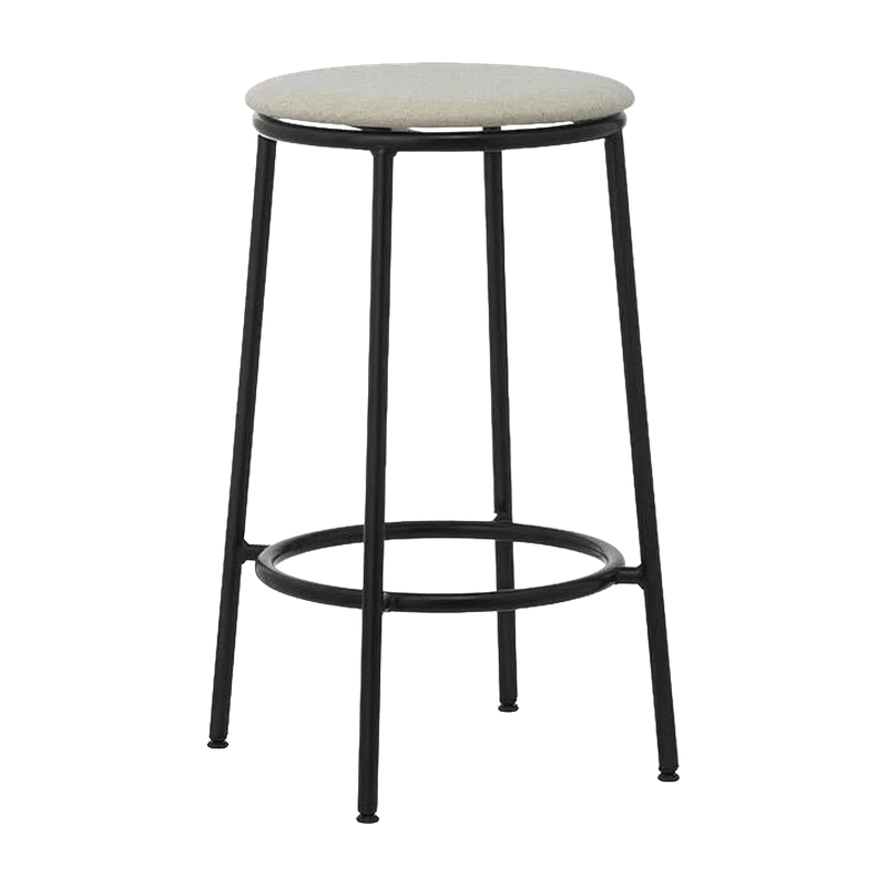 Tabouret de bar en tissu gris clair et acier noir 65 cm Circa MLF20 Sand MLF20 - Normann Copenhagen