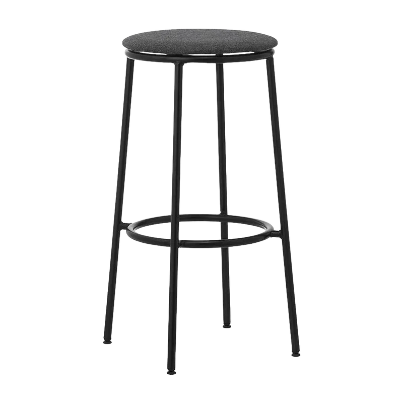Tabouret de bar en tissu noir et acier noir 75 cm Circa MLF16 noir MLF16 - Normann Copenhagen