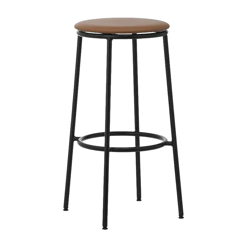 Tabouret de bar en cuir marron et acier noir 75 cm Circa Ultra Leather Brandy Ultra 41574 - Normann Copenhagen