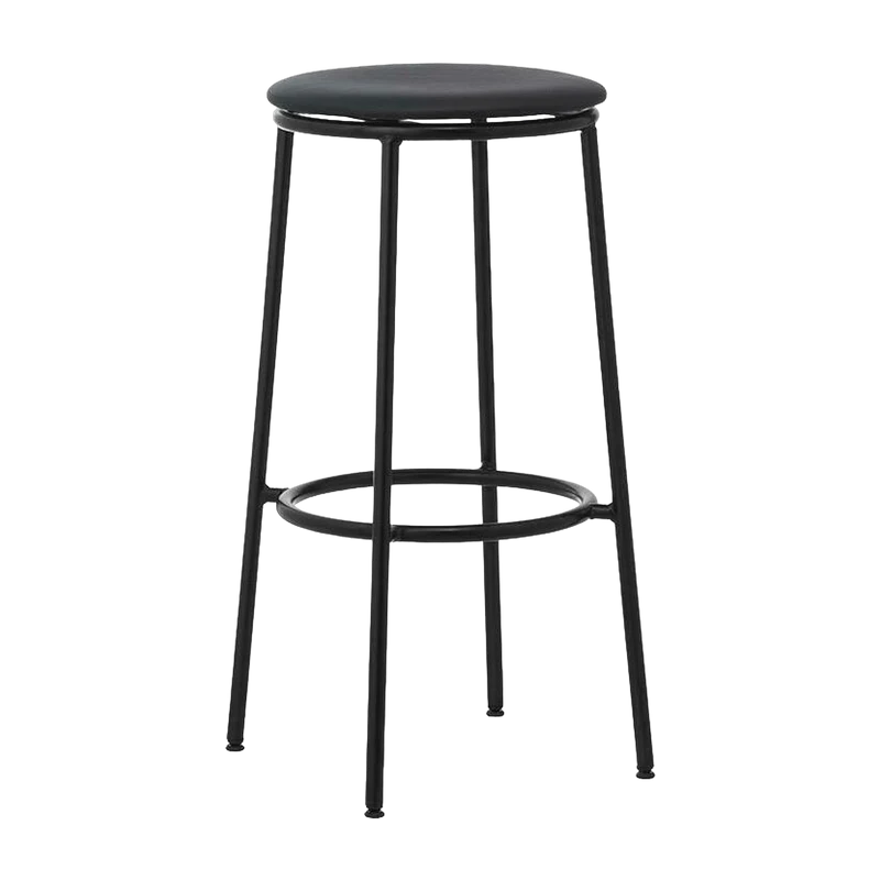 Tabouret de bar en cuir noir et acier noir 75 cm Circa Ultra Leather noir Ultra 41599 - Normann Copenhagen