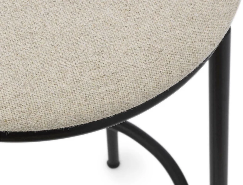 Tabouret de bar en tissu gris clair et acier noir 75 cm Circa MLF20 Sand MLF20 - Normann Copenhagen