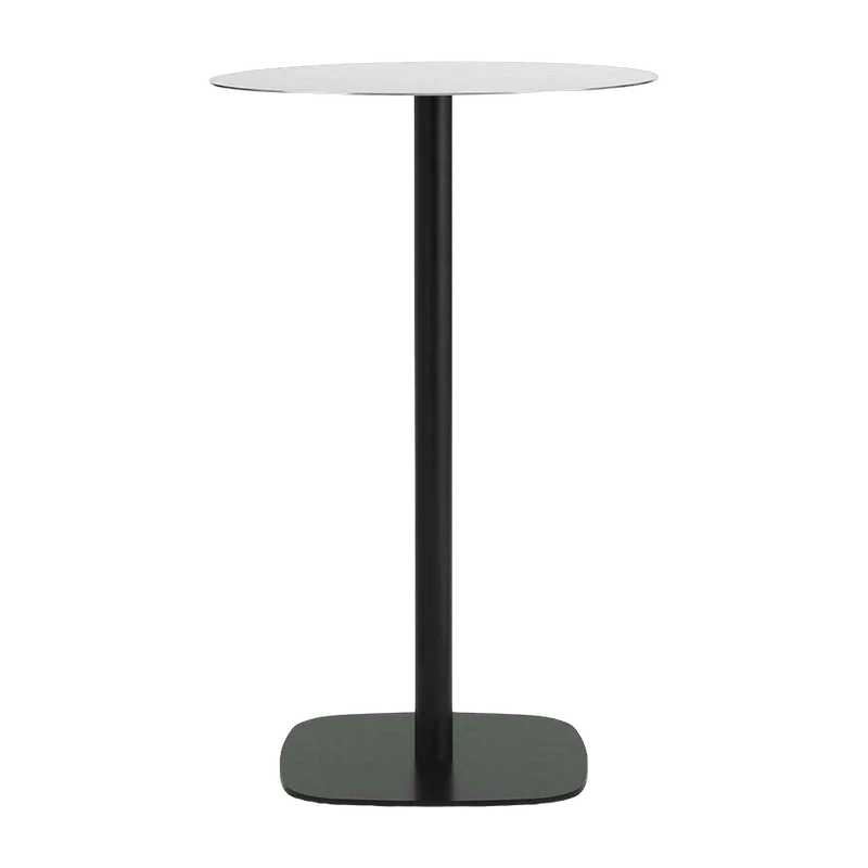 Table à manger ronde en aluminium noir et acier blanc 6O cm Form - Normann Copenhagen