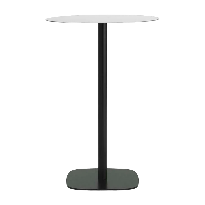 Table à manger ronde en aluminium noir et acier blanc 7O cm Form - Normann Copenhagen
