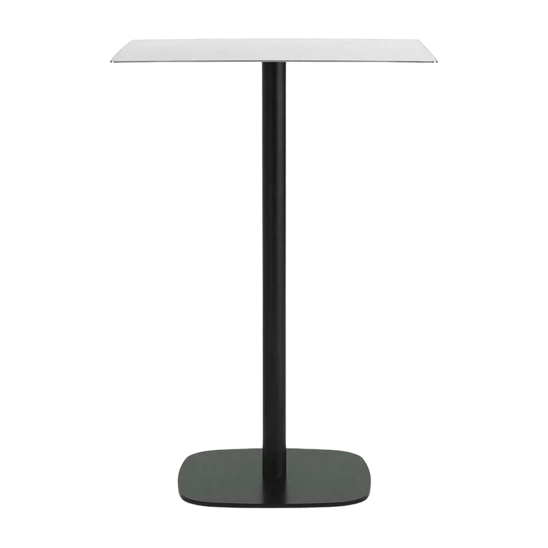Table à manger carrée en aluminium noir et acier blanc 70 x 7O cm Form - Normann Copenhagen