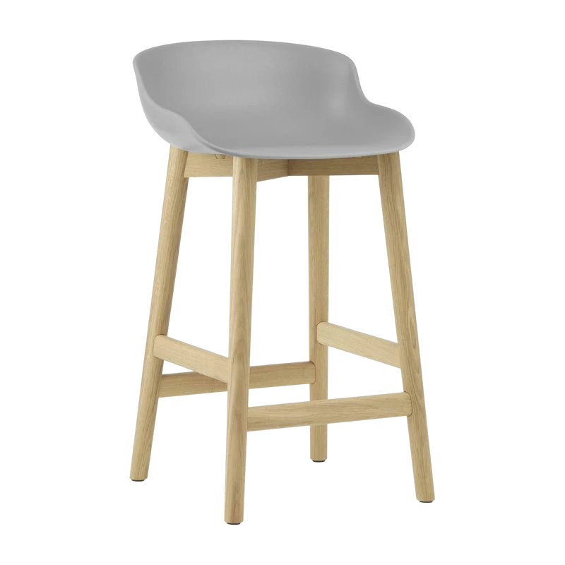 Tabouret de bar en chêne laqué et pp gris 65 cm Hyg - Normann Copenhagen