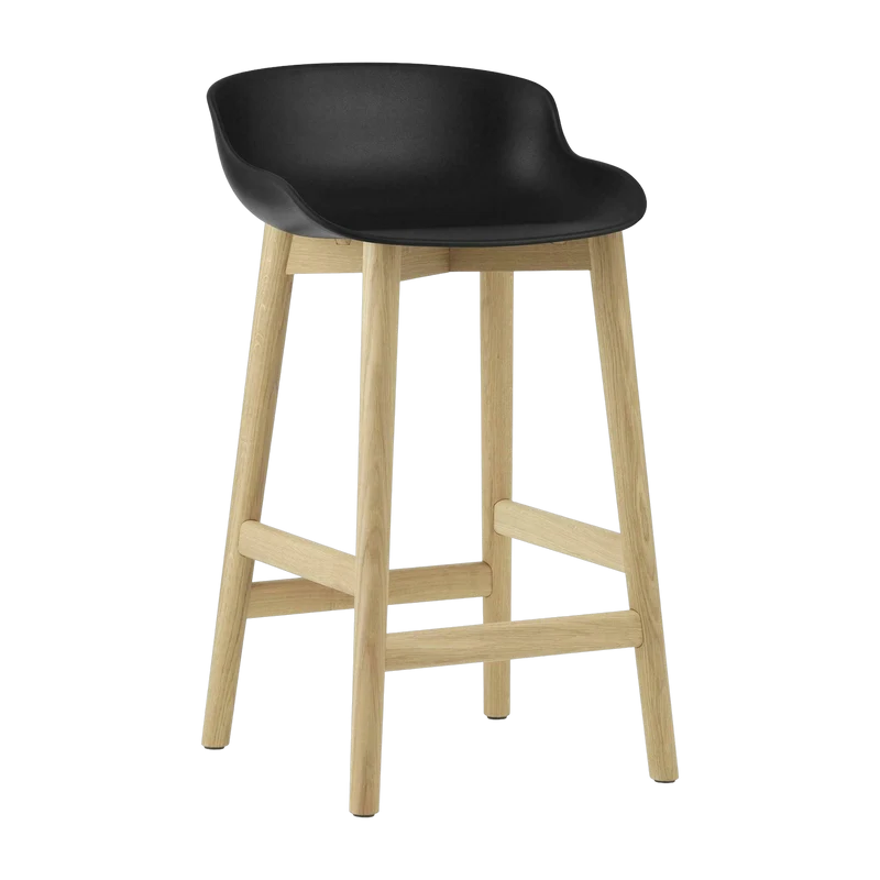 Tabouret de bar en chêne laqué et pp noir 65 cm Hyg - Normann Copenhagen