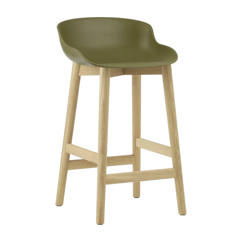 Tabouret de bar en chêne laqué et pp olive 65 cm Hyg - Normann Copenhagen
