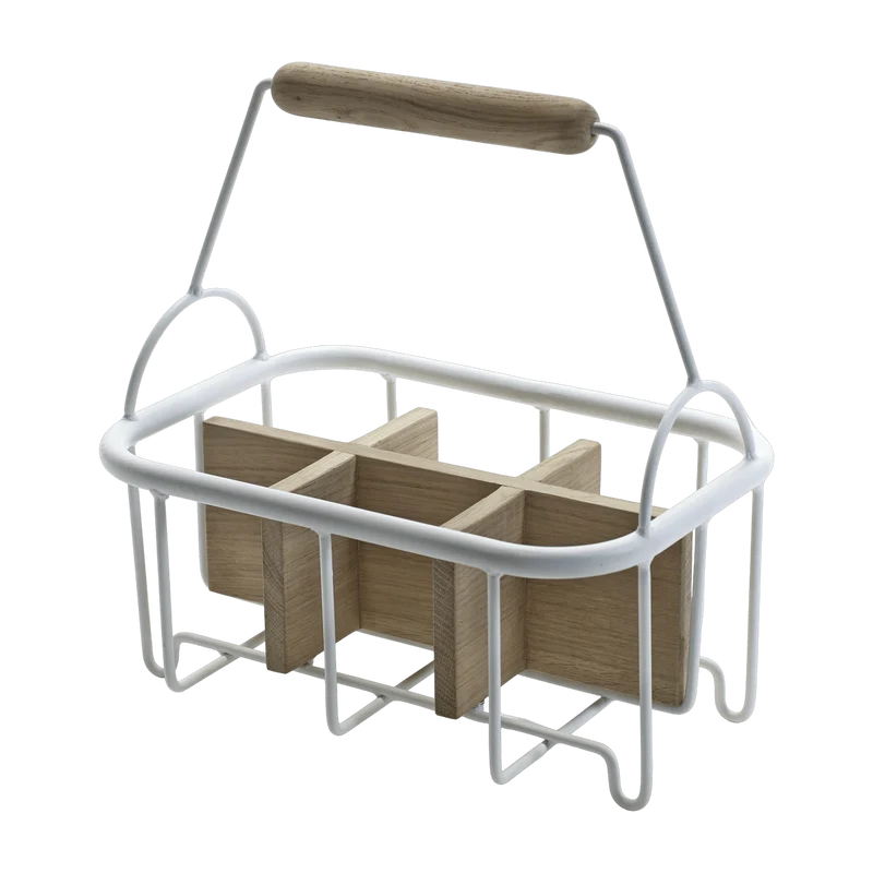 Porte-bouteille en fer blanc et en chêne naturel - Serax