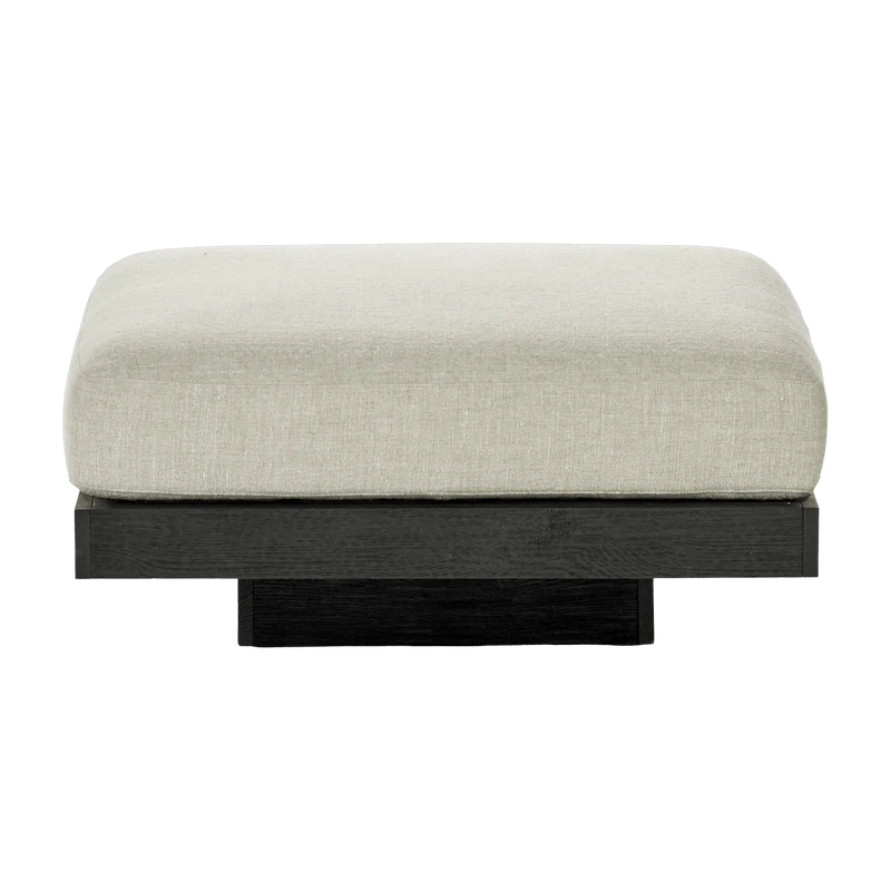Ottoman en bois noir et aluminium avec coussin blanc os 96 x 110 x 43 cm Rudolph - Serax