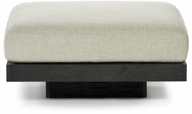 Ottoman en bois noir et aluminium avec coussin blanc os 96 x 110 x 43 cm Rudolph - Serax