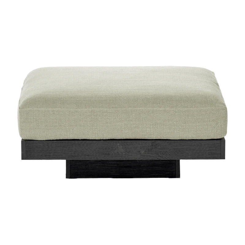 Ottoman en bois noir et aluminium avec coussin sable 96 x 110 x 43 cm Rudolph - Serax