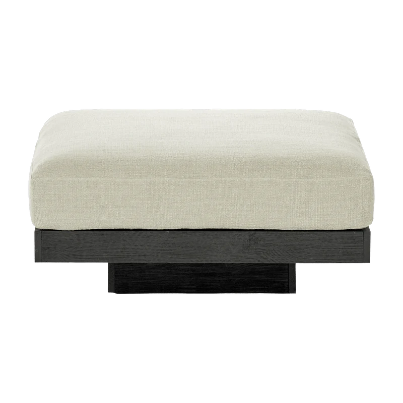 Ottoman en bois noir et aluminium avec coussin beige 96 x 110 x 43 cm Rudolph - Serax