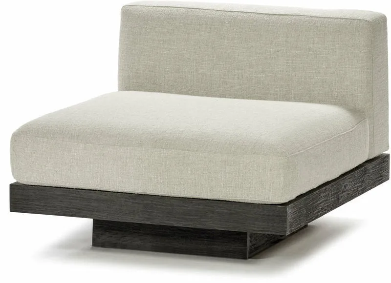 Canapé une place en bois noir et coussins blanc os 96 x 115 x 72 cm Rudolph - Serax