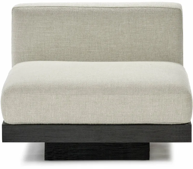 Canapé une place en bois noir et coussins blanc os 96 x 115 x 72 cm Rudolph - Serax