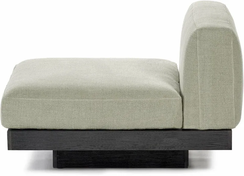Canapé une place en bois noir et coussins couleur sable 96 x 115 x 72 cm Rudolph - Serax