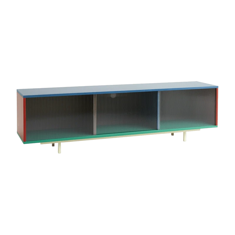Meuble tv en bois Multi à portes vitrées 180 cm Colour Cabinet - Hay