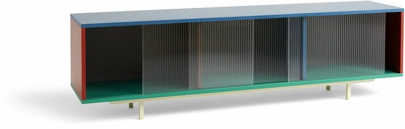 Meuble tv en bois Multi à portes vitrées 180 cm Colour Cabinet - Hay
