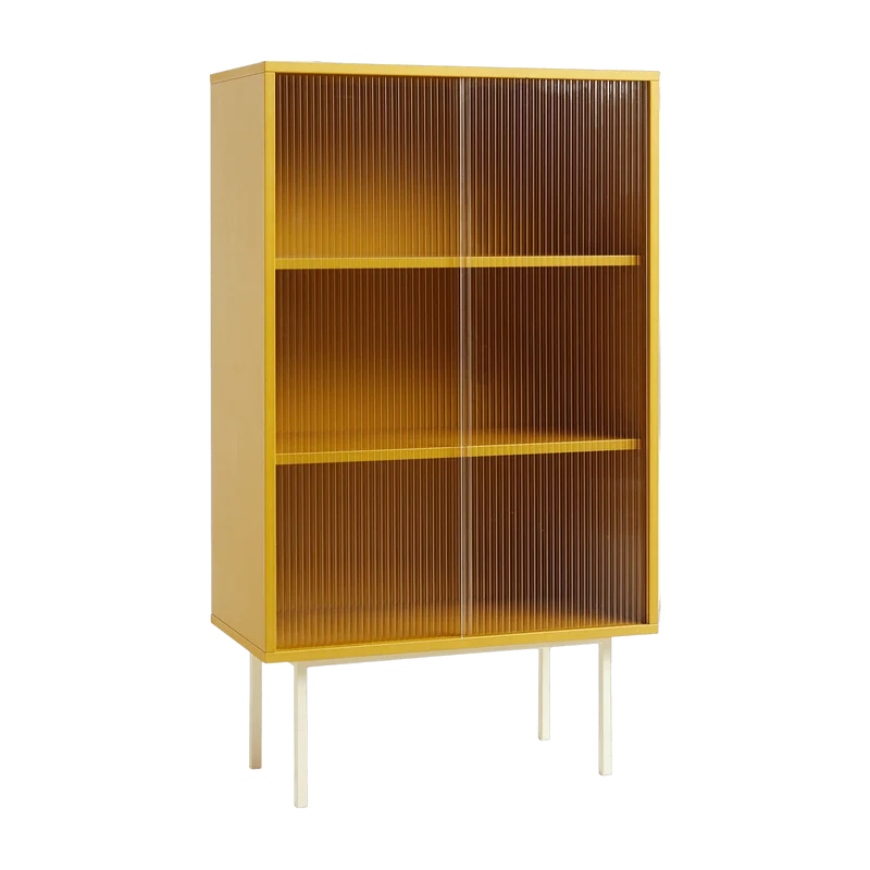 Vaisselier en bois jaune et portes vitrées Colour Cabinet - Hay