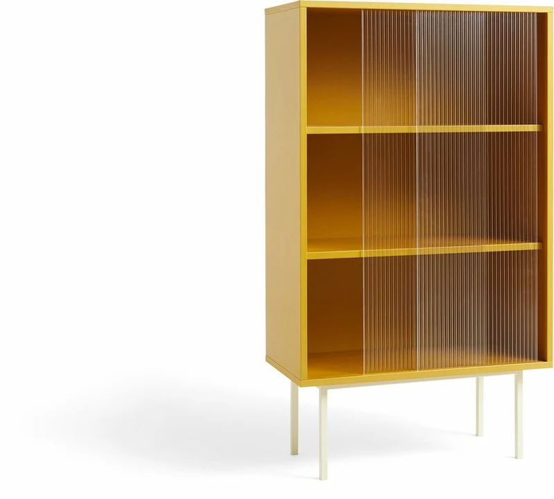 Vaisselier en bois jaune et portes vitrées Colour Cabinet - Hay