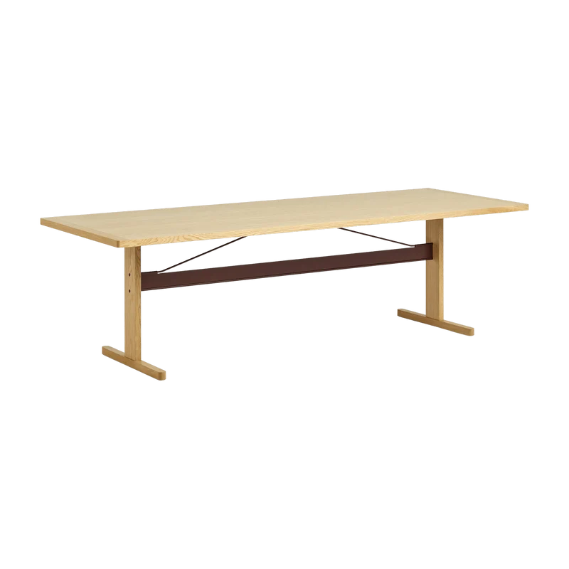 Table à manger rectangulaire en chêne naturel et terracotta 260 cm Passerelle - Hay