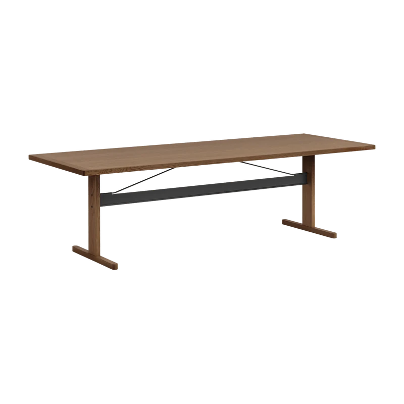 Table à manger rectangulaire en noyer naturel et noir 260 cm Passerelle - Hay