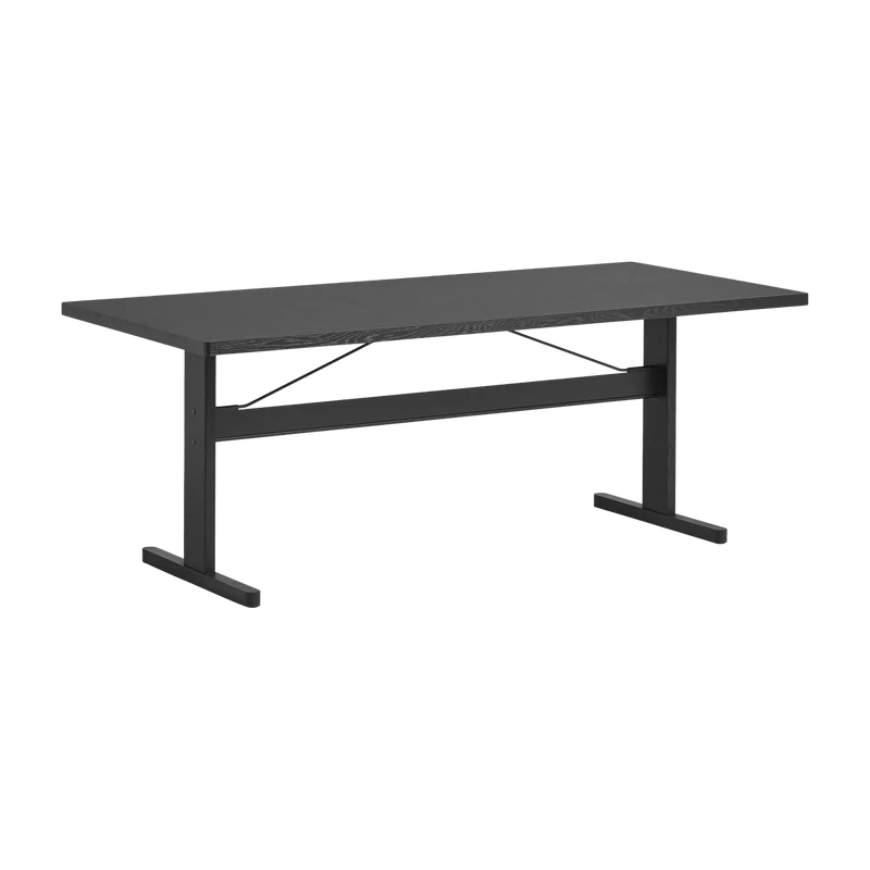 Table à manger rectangulaire en chêne noire 200 cm Passerelle - Hay