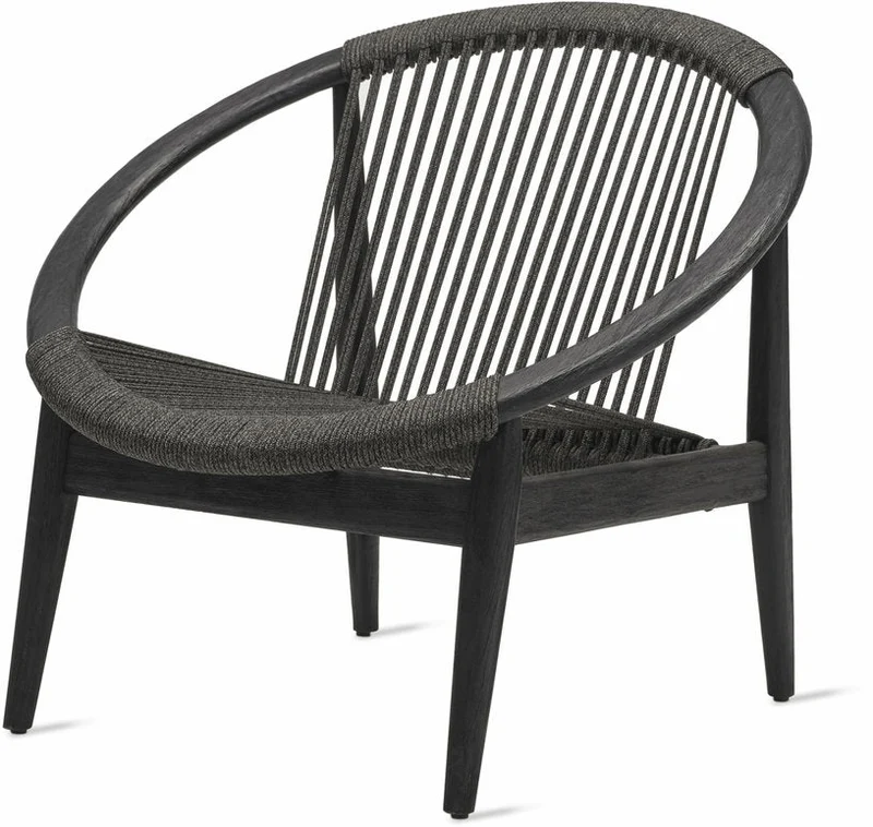 Chaise longue Frida en teck noir avec cordage noir onyx 80 x 91 x 81 cm - Vincent Sheppard