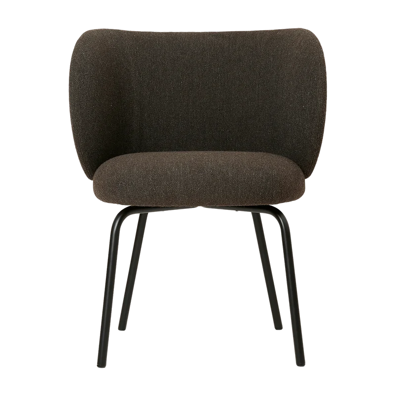 Chaise en tissu noir sur pieds noirs 69 x 69 cm Rico - Ferm Living