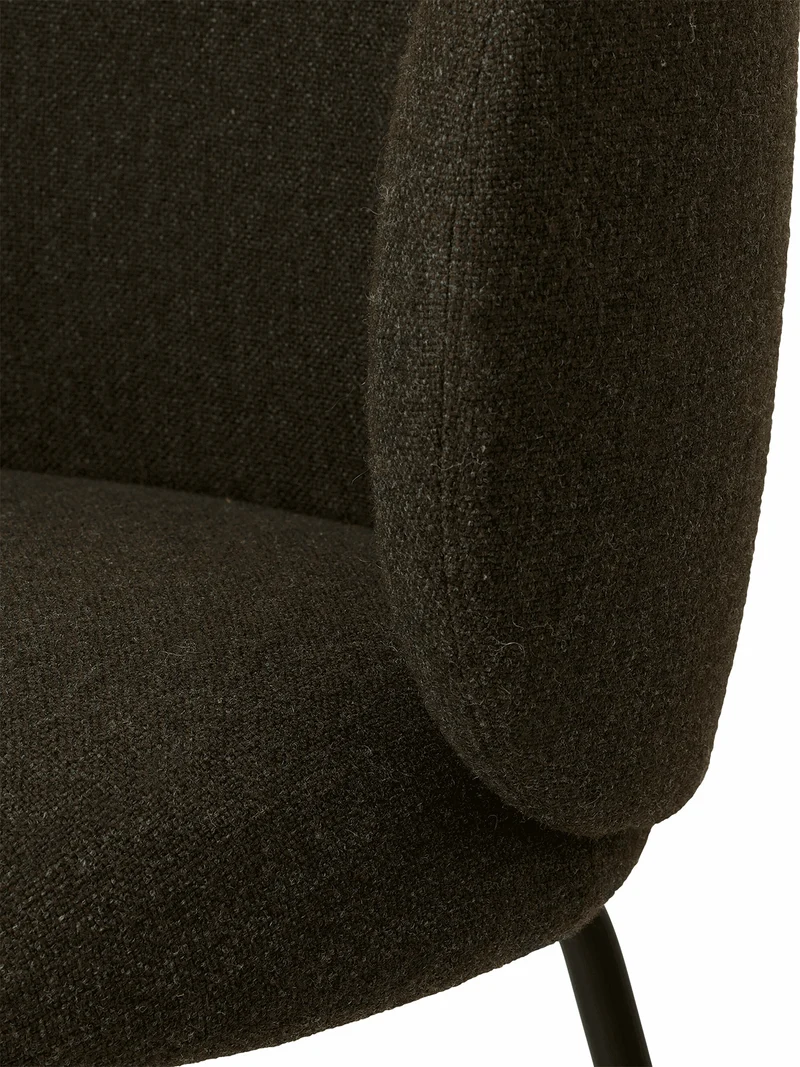 Chaise en tissu noir sur pieds noirs 69 x 69 cm Rico - Ferm Living