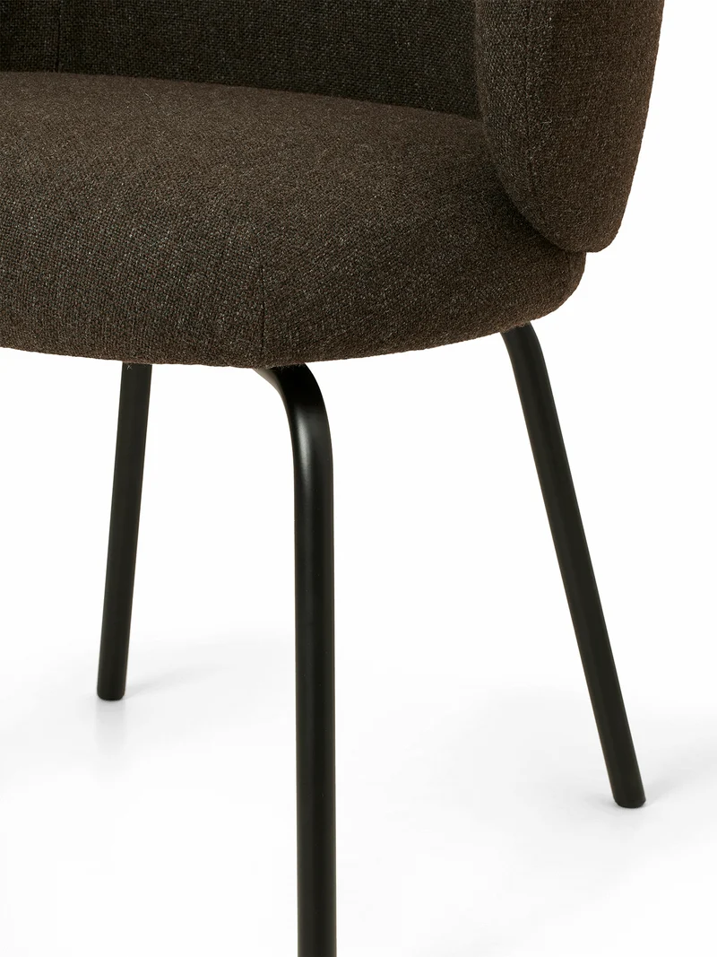 Chaise en tissu noir sur pieds noirs 69 x 69 cm Rico - Ferm Living