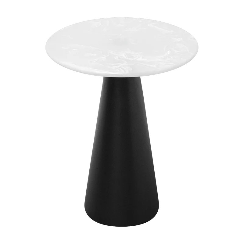 Table d’appoint ronde en acier noire 50 x 60 cm Cone - Versmissen