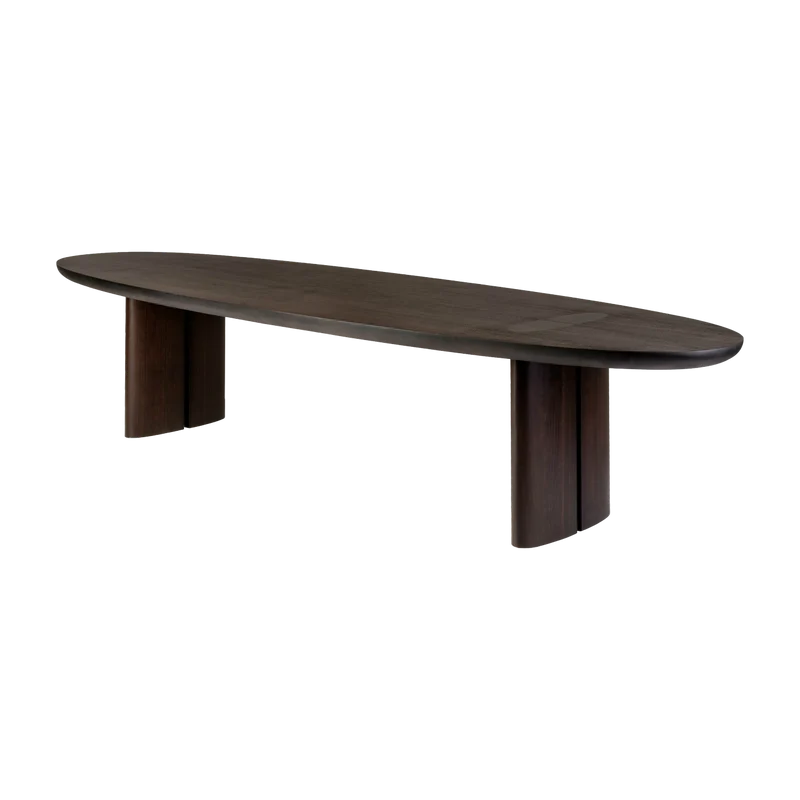Table à manger ovale en bois marron 350 x 120 cm Durban - Versmissen