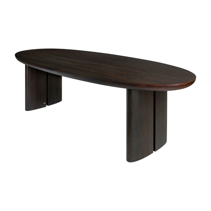 Table à manger ovale en bois marron 270 x 105 cm Durban - Versmissen