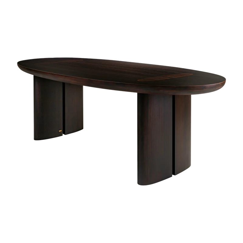 Table à manger ovale en bois marron 230 x 105 cm Durban - Versmissen