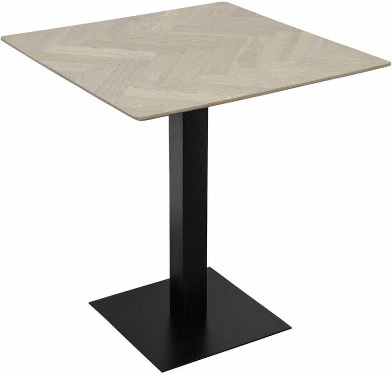 Table à manger carré en acier noire 70 cm Herringbone - Versmissen