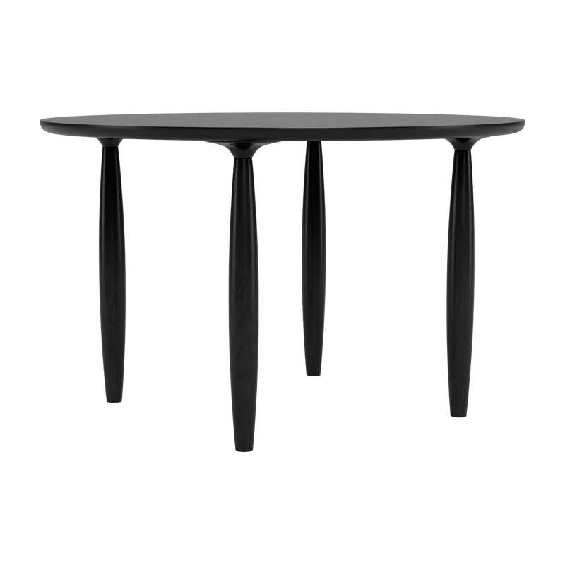 Table à dîner ronde en chêne noire 120 cm Oku - NORR11