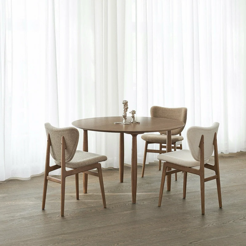 Table à dîner ronde en chêne naturel 120 cm Oku - NORR11