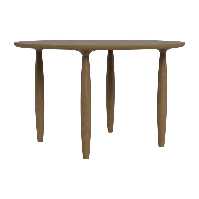 Table à dîner ronde en chêne fumé clair 120 cm Oku - NORR11