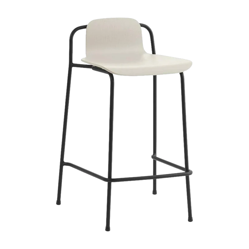 Tabouret de bar gris clair et acier noir Studio 65 Cm - Normann Copenhagen
