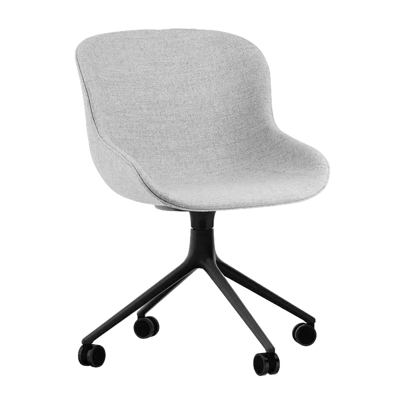 Chaise à roulettes pivotante 4W Full Uph. Alu noir Hyg - Normann Copenhagen