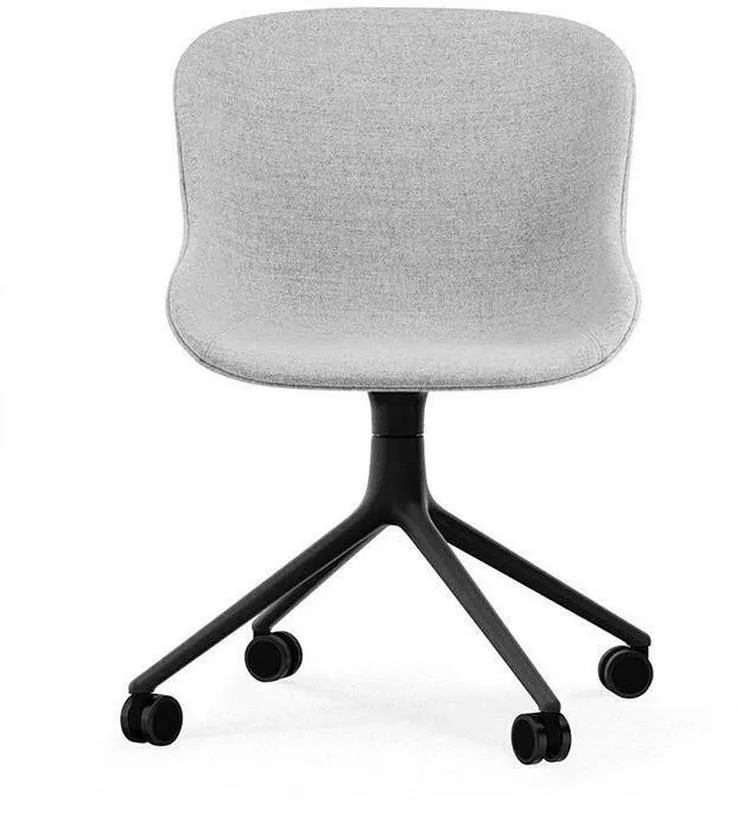 Chaise à roulettes pivotante 4W Full Uph. Alu noir Hyg - Normann Copenhagen