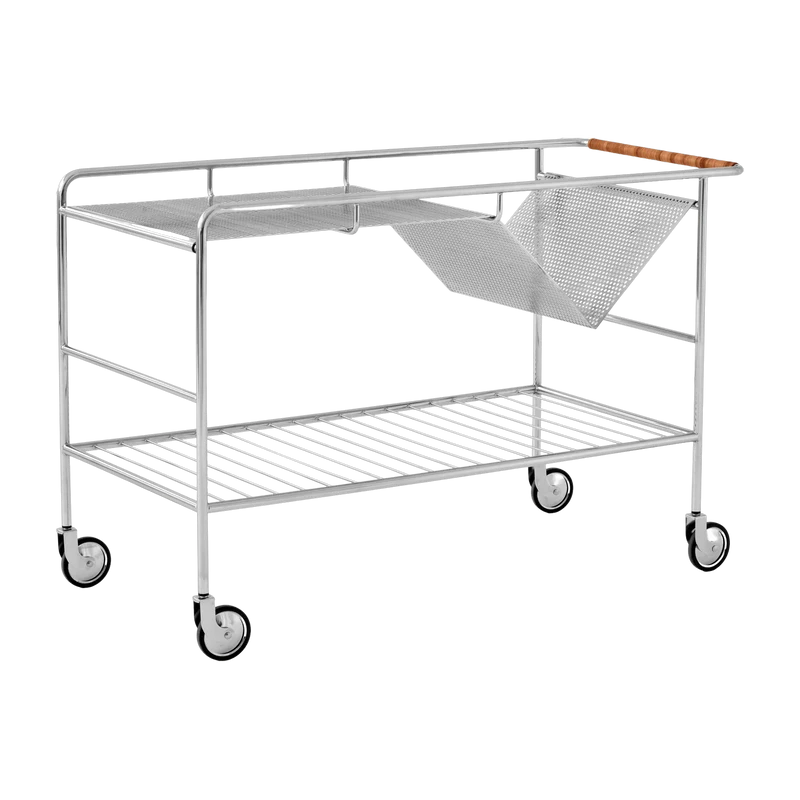 Chariot multifonction chrome et noyer laqué Alima NDS1 - &tradition