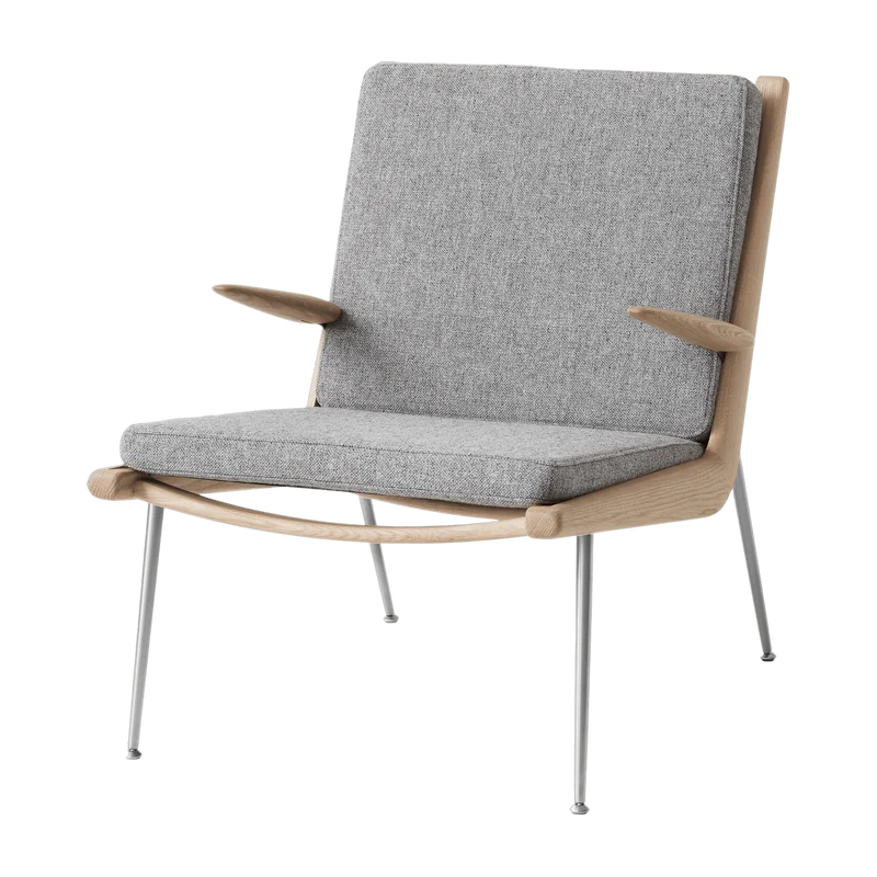 Chaise avec accoudoirs chêne huilé et acier Hallingdal 130 Boomerang HM2 - &tradition
