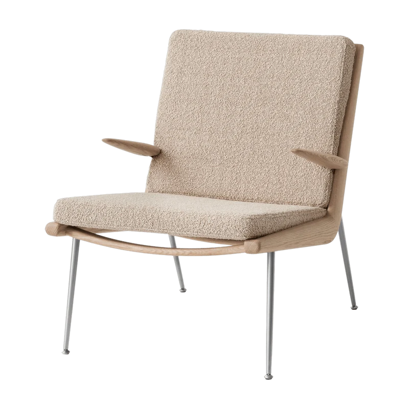 Chaise avec accoudoirs chêne huiléet acier Karakorum 003 Boomerang HM2 - &tradition