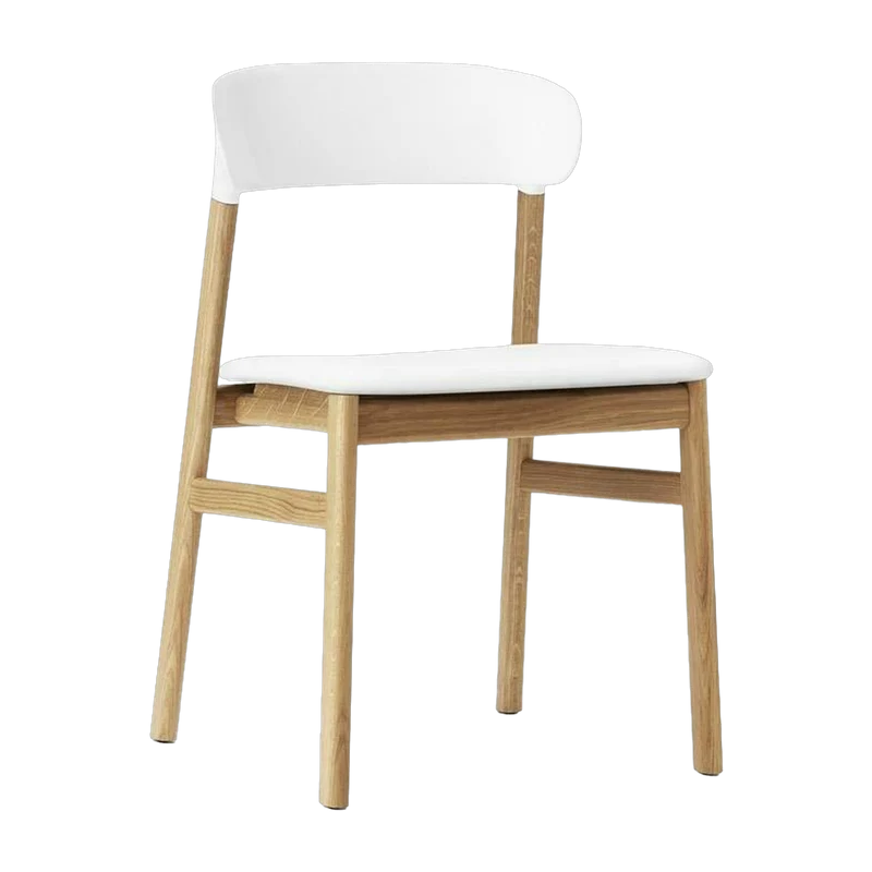 Chaise en chêne et cuir blanc Herit Spectrum Leather blanc - Normann Copenhagen