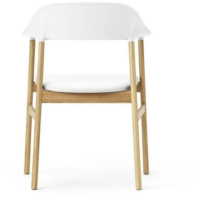 Chaise avec accoudoirs en chêne et cuir blanc Herit Spectrum Leather blanc - Normann Copenhagen