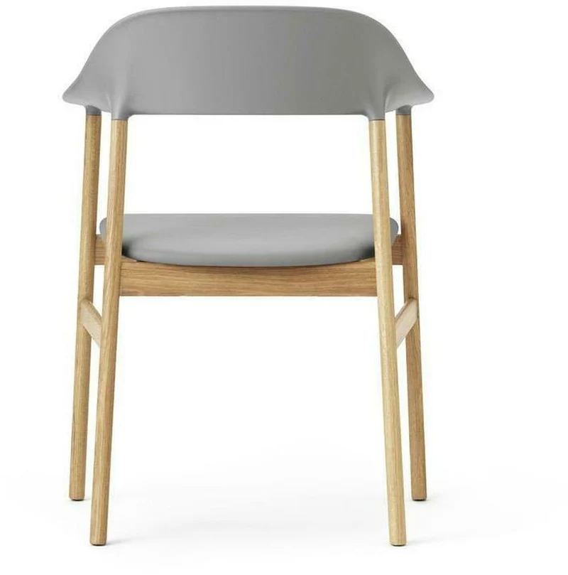 Chaise avec accoudoirs en chêne et cuir gris Herit Spectrum Leather Grey - Normann Copenhagen