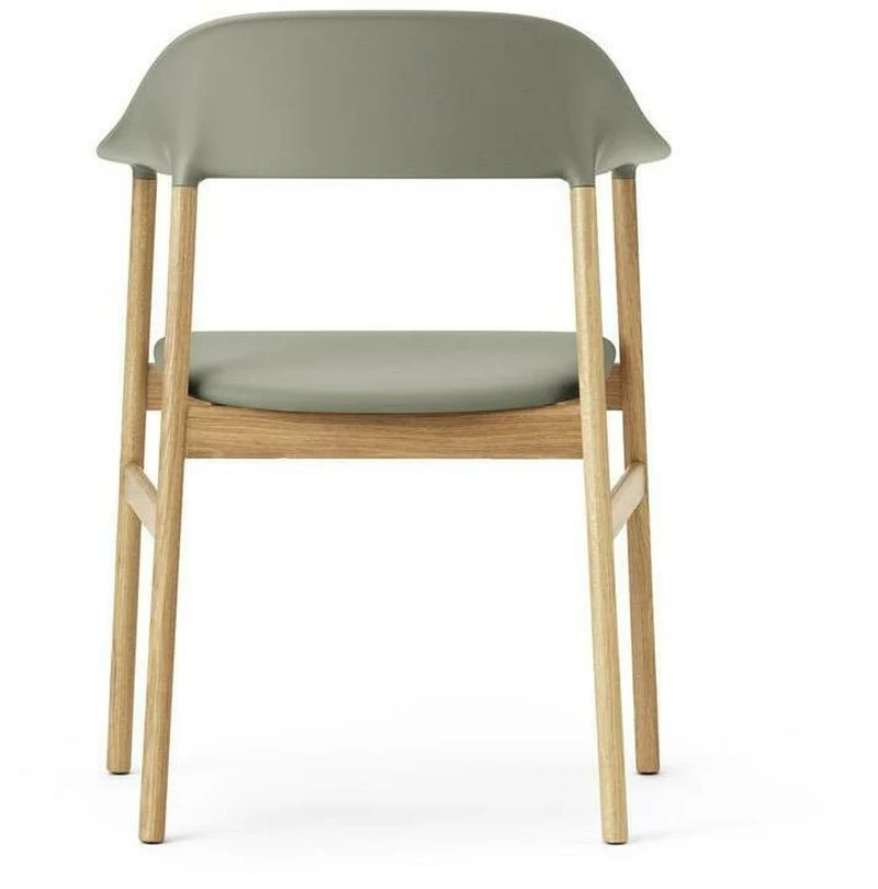Chaise avec accoudoirs en chêne et cuir vert Herit Spectrum Leather Dusty vert - Normann Copenhagen